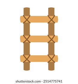 Dibujos animados de escalera de madera, Ilustración vectorial plana
