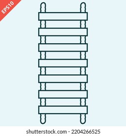 wooden ladder design vector flat modern isolated illustration