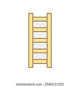 Wooden ladder steps ascent. Simple yellow ladder image.  Symbolizes progress, growth, and reaching goals.
