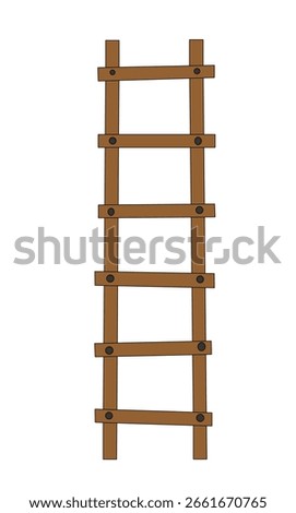 Wooden Ladder Vector Design, Flat Vector Art, object design