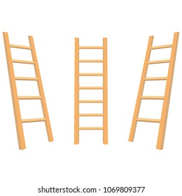 Wooden ladder vector design illustration isolated on white background