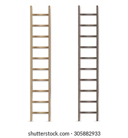 wooden ladder, vector illustration