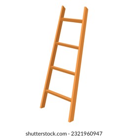 wooden ladder vector illustration, isolated on white background, ladder cartoon