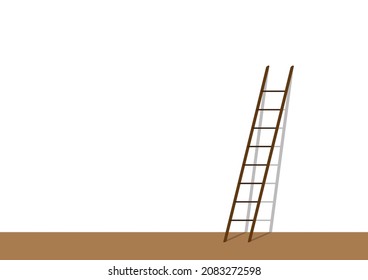 Wooden Ladder vector. Wooden Ladder Isolated on White Background. Vector illustration. Blank. free space for text.
