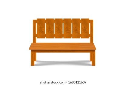 Wooden Lawn Chair On The White Background