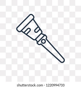 Wooden leg vector outline icon isolated on transparent background, high quality linear Wooden leg transparency concept can be used web and mobile