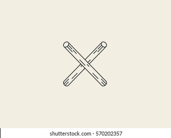 Wooden Letter X logo. Vector graphic design template element