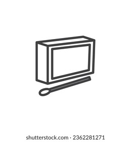 Wooden lighter icon, Classic lighter icon. vector illustration in line style isolated on white background. 