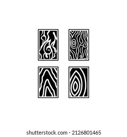 Logo de la línea de madera. Conjunto de motivos, tallas, curvas y demás