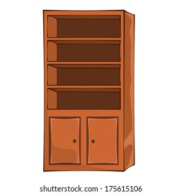 wooden lockers isolated illustration on white background
