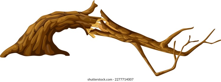 Holzbügel. Cartoon-Stück Holz. Steineiche, Ahorn, Zedern. Einzeln Vektorelement auf weißem Hintergrund. 