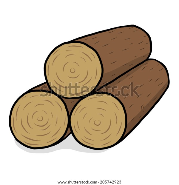 Wooden Log Cartoon Vector Illustration Hand Stock Vector (Royalty Free ...