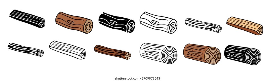 ícone de madeira vetor conjunto de madeira sinal de ilustração
