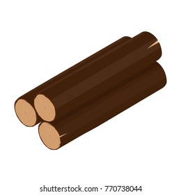Wooden log isometric