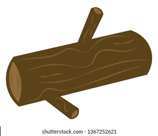 A wooden log vector or color illustration