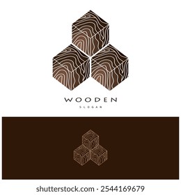 wooden logo design, for construction, wood craftsmen, wood processing company businesses