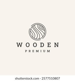 Wooden logo design with creative abstract concept vector