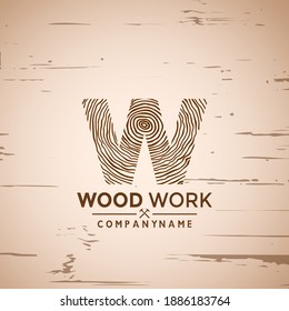 wooden logo woodwork, Wooden logo design, Woodworking logo, Logo Designs Vector Illustration Template