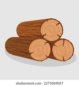 Symbol aus Holzstämmen. Vektorgrafik