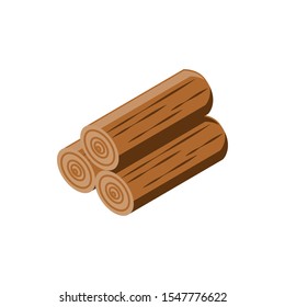 wooden logs on white background vector illustration design