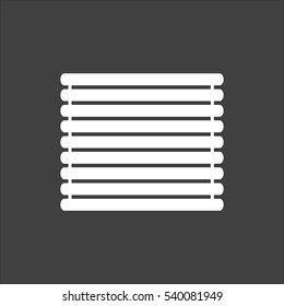 Wooden logs raft icon flat. Vector white illustration isolated on black background. Flat symbol