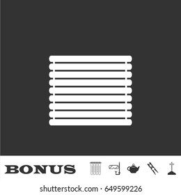Wooden logs raft icon flat. White pictogram on black background. Vector illustration symbol and bonus icons