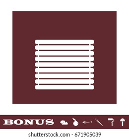 Wooden logs raft icon flat. White pictogram on brown background. Vector illustration symbol and bonus icons
