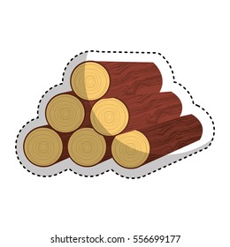 wooden logs resource icon vector illustration design