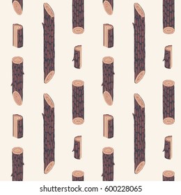 Patrón sin fisuras de troncos de madera. Ilustración del vector