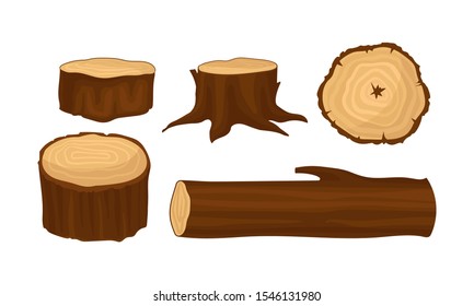 林業 木材産業用木材 鋲ベクターイラストセット のベクター画像素材 ロイヤリティフリー