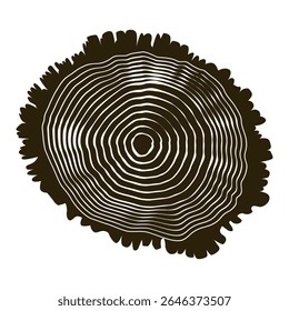 Wooden logs texture. Wood concepts graphics, lumber circle top view. Vintage outline tree ring stump, cut trees structure racy vector