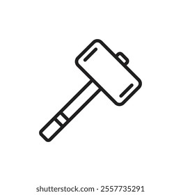 Wooden mallet icon Black and white logo