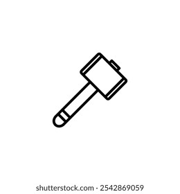 Wooden mallet icon. filled and line stroke icons