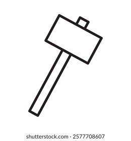 Wooden mallet icon Flat simple outline