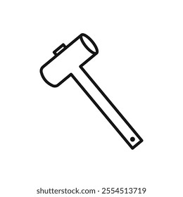 Wooden mallet icon Isolated flat vector in outline