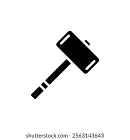 Wooden mallet icon Isolated flat vector in outline