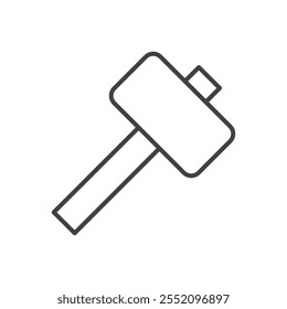 Wooden mallet icon. line style vector icon.