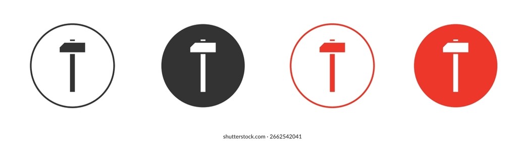 Icono de madera del mazo para el logotipo, símbolo de la muestra del Vector para el diseño