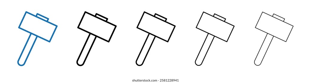 Wooden mallet icon Outline vector logo for web ui