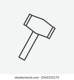 Wooden mallet icon set. vector illustration.