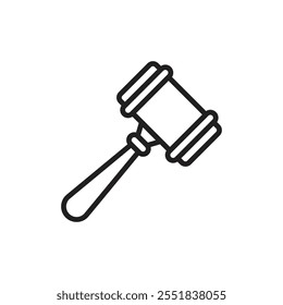 Wooden mallet icon Simple thin outline