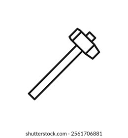 Wooden mallet icon Simple thin line flat symbol