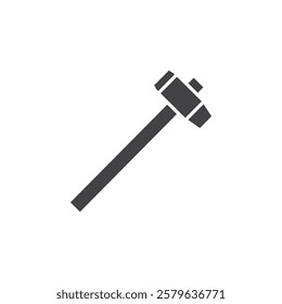 Wooden mallet icon Simple thin line flat symbol