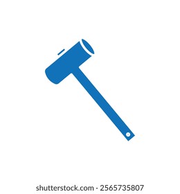 Wooden mallet icon Thin line illustration set