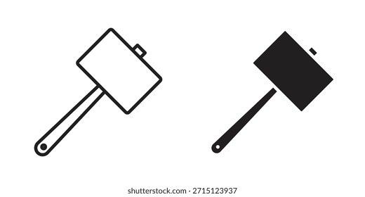 Wooden mallet icon in vector. Logotype
