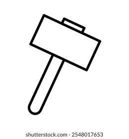 Wooden mallet icon web design in vector