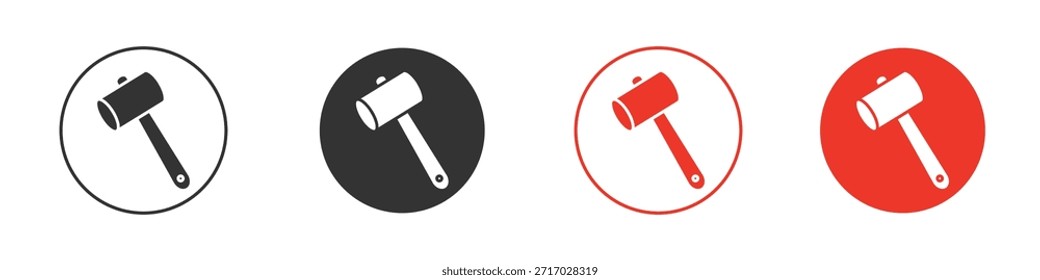 Wooden mallet icon. web vector design
