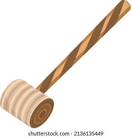 Mallet de madera, ilustración, vector sobre fondo blanco.