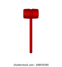 Wooden mallet in red design
