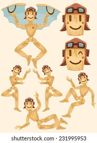 wooden man big set